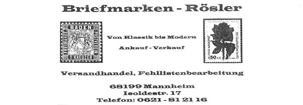 Briefmarken R�sler